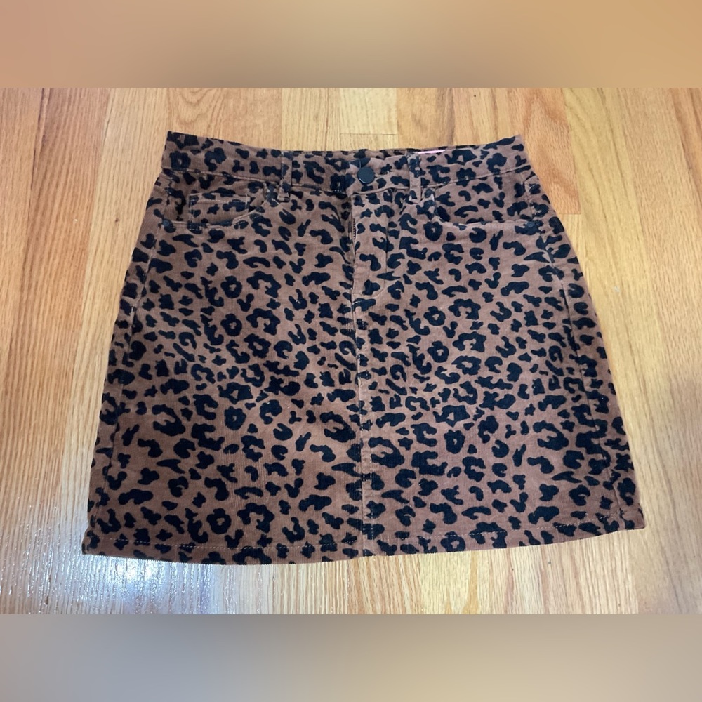 BLANKNYC girls leopard print mini skirt size: 14